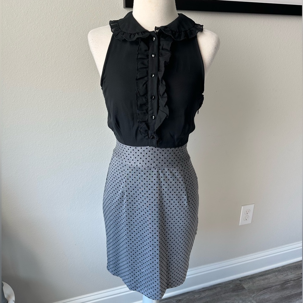 Heart Soul Black and Gray Pencil dress